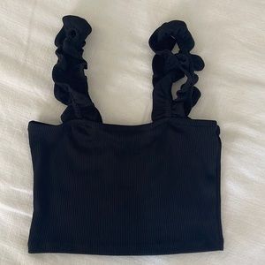 Zara Ruffle Ribbed Tank